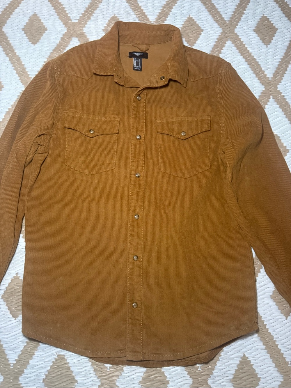 Forever 21 Men’s Tan Corduroy Shirt Jacket